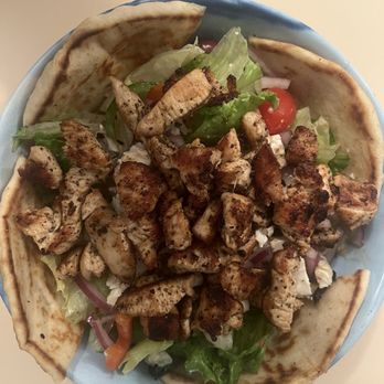 Captain's Pizza No 5 - Chicken Souvlaki Over Greek Salad - Pizza Near Me - Fairfield, Connecticut Captain's Pizza No 5 - Chicken Souvlaki Over Greek Salad - Pizza Near Me - Fairfield, Connecticut