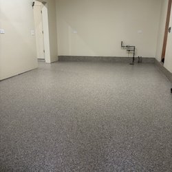 A1 Concrete Coatings - Finished product in our 1/4 Flake System "Valvet Feather"