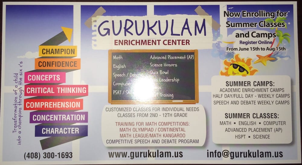 GURUKULAM ENRICHMENT CENTER Updated October 2024 3248 S White Rd