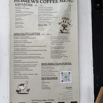 Hebrews Coffee - Menu - Desserts Near Me - Dilley, Texas Hebrews Coffee - Menu - Desserts Near Me - Dilley, Texas
