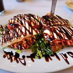 Spano's Ristorante Italiano - Lori (chef Joe's wife) special. Chicken breast fried, topped with beefsteak tomato & mozz, drizzled in a balsamic.