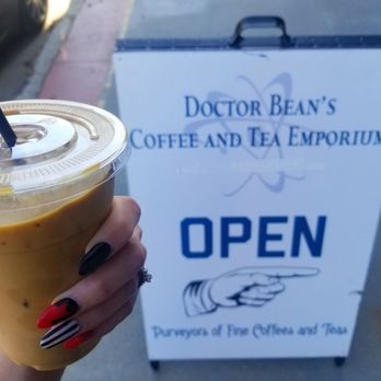 Dr. Bean's Coffee and Tea Emporium - Salted iced caramel latte with oatmilk and an extra shot of espresso - Coffee & Tea Near Me - Memphis, Tennessee