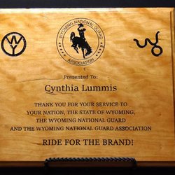 Whiskey Mountain Engraving - Cherry plaque engraved and back filled with a black coloring.