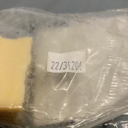 Maple Leaf Cheese Store - The mysterious numeric code tag attached to my cheese package.