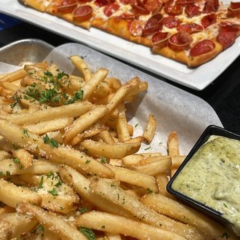 Dave & Buster's Irvine - Truffle Fries Pepperoni Flatbread - American Near Me - Irvine, California Dave & Buster's Irvine - Truffle Fries Pepperoni Flatbread - American Near Me - Irvine, California