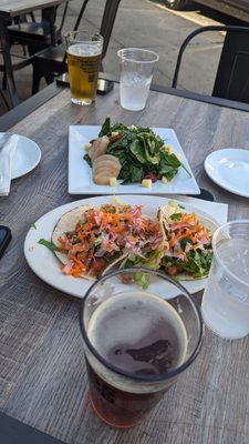 Photo of Kite & Key - Philadelphia, PA, US. Poached pear salad, Korean fried Chicken tacos, Pumpkin Beer on tap