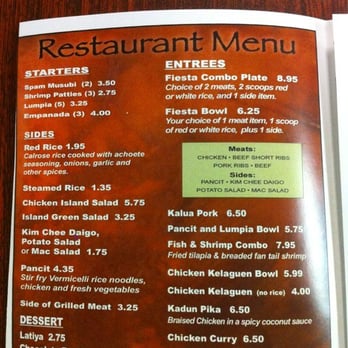 Chamorro Grill - Simple menu - Hawaiian Near Me - San Diego, California