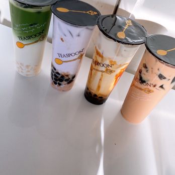 Teaspoon - Matcha royale , taro lover , caramel cream and house milk tea with grass jelly. - Desserts Near Me - Hayward, California Teaspoon - Matcha royale , taro lover , caramel cream and house milk tea with grass jelly. - Desserts Near Me - Hayward, California