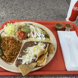 Neighborhood Market - 1. Chile Relleno Combo Red & Green Salsa with medium soda