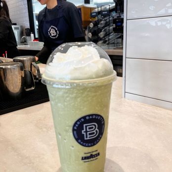 Paris Baguette - Matcha Lavender Frappe with whipped cream - Bakeries Near Me - Houston, Texas