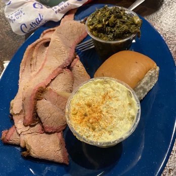 Central BBQ - Brisket meal  Two sides and roll  Brisket potato salad greens - Barbeque Near Me - Memphis, Tennessee