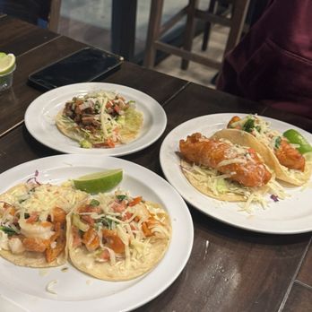 Fresh Off the Boat Fish Grill - Shrimp tacos, Fish Tacos, and an el pastor taco - Mediterranean Near Me - Tustin, California Fresh Off the Boat Fish Grill - Shrimp tacos, Fish Tacos, and an el pastor taco - Mediterranean Near Me - Tustin, California