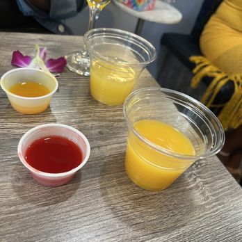 Indulgence Southern Bistro - Juice and syrup for mimosas - Southern Near Me - Jacksonville, Florida