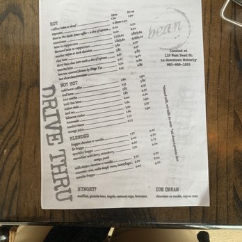Bean - Drink menu - Coffee & Tea Near Me - Moberly, Missouri