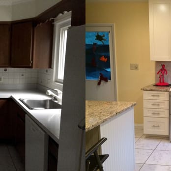 Kitchen and Floor Master - The before-and-after picture of the work Kitchen and Floor Master did in our kitchen. - Carpeting Near Me - Burke, Virginia