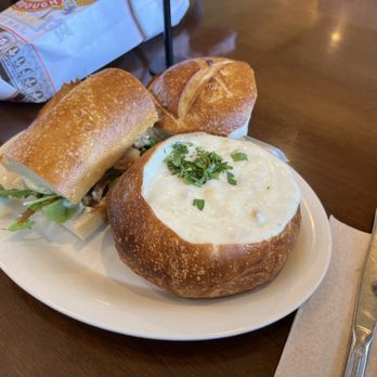 Boudin SF - Pick a pair - Clam Chowder (+$1 Bread Bowl) and Chicken Pesto Sandwich - Bakeries Near Me - Sunnyvale, California Boudin SF - Pick a pair - Clam Chowder (+$1 Bread Bowl) and Chicken Pesto Sandwich - Bakeries Near Me - Sunnyvale, California