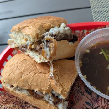 Dust Devil Deli - Pot roast sandwich with caramelized onions and cheese and a great tasting au jus for dipping - Delis Near Me - San Manuel, Arizona Dust Devil Deli - Pot roast sandwich with caramelized onions and cheese and a great tasting au jus for dipping - Delis Near Me - San Manuel, Arizona