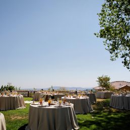 tables set for a wedding reception