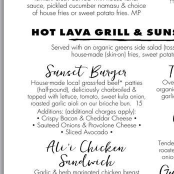 Island Lava Java - Incorrect menu description of the Sunset burger - American Near Me - Kailua Kona, Hawaii Island Lava Java - Incorrect menu description of the Sunset burger - American Near Me - Kailua Kona, Hawaii