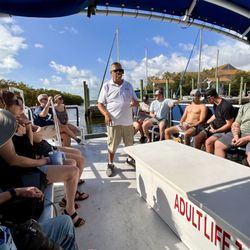 Tour guide on the Heritage of Biscayne Cruise