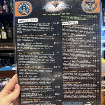 Alien Taco - Menu side 2 - Tacos Near Me - Jacksonville, Florida Alien Taco - Menu side 2 - Tacos Near Me - Jacksonville, Florida