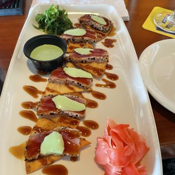 Tuna Striker Pub - Tuna wontons with extra wasabi aioli - Seafood Near Me - Seabrook, New Hampshire Tuna Striker Pub - Tuna wontons with extra wasabi aioli - Seafood Near Me - Seabrook, New Hampshire