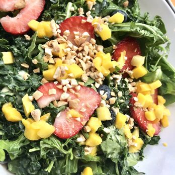 Café Zupas - Mangoberry salad with spinach & kale instead of greens. - Sandwiches Near Me - Minnetonka, Minnesota Café Zupas - Mangoberry salad with spinach & kale instead of greens. - Sandwiches Near Me - Minnetonka, Minnesota