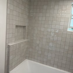 DLT Remodeling - 4x4 tile tub surround 1/8 inch grout joint shampoo niche