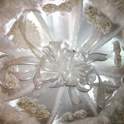 New Orleans Bridal Umbrella made to match the back of the wedding grown