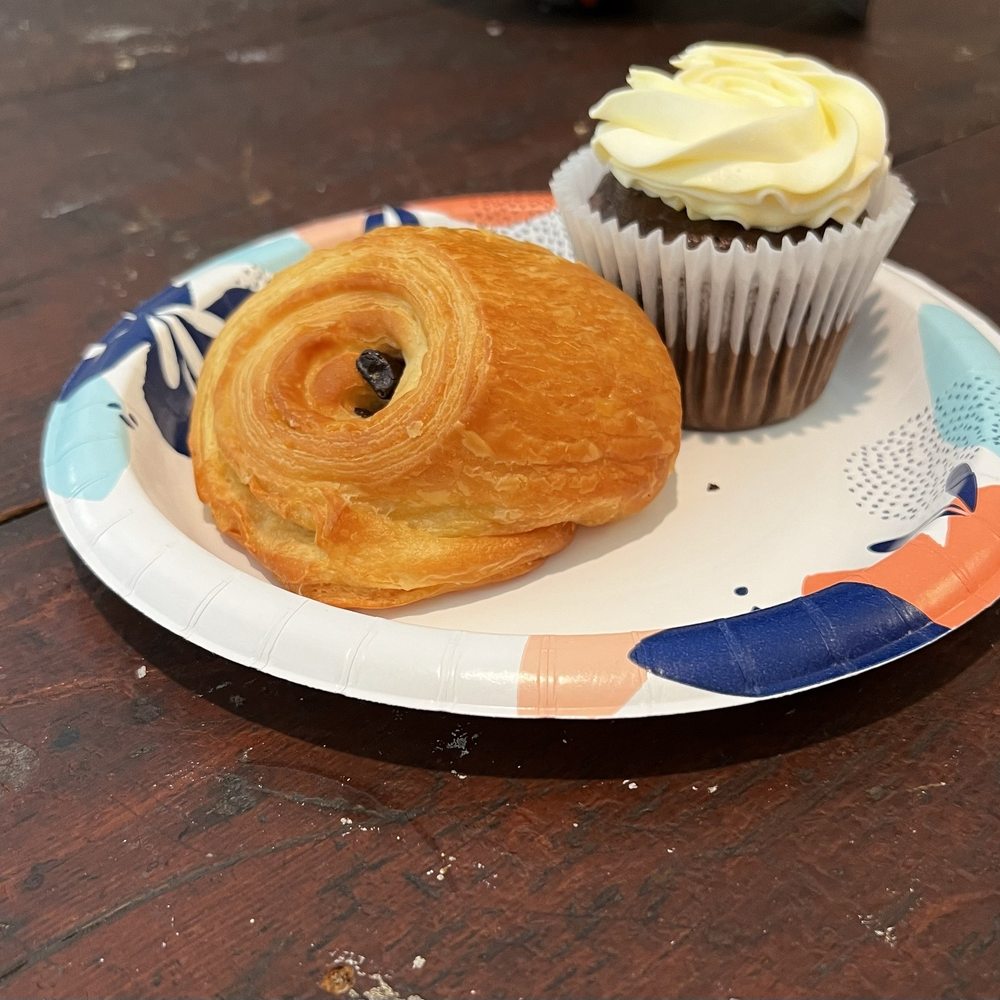 Blue Pig Bakery - Cupcake and croissant. - Bakeries Near Me - Newport, Oregon