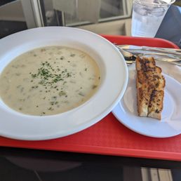 Blue plate menu - clam chowder