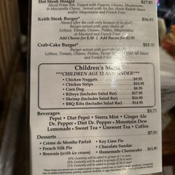 New London Steak House - Updated menus.