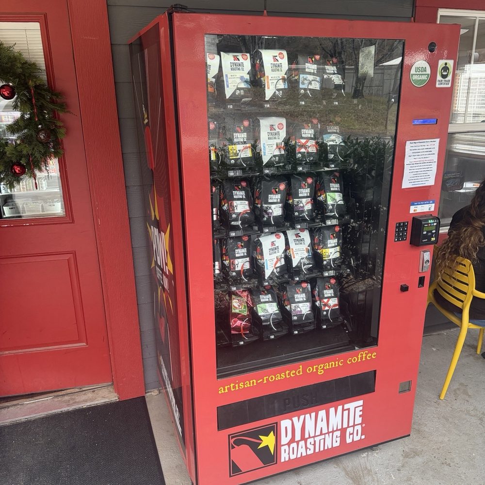 Dynamite Roasting - Outside Vending machine. - Coffee Roasteries Near Me - Black Mountain, North Carolina Dynamite Roasting - Outside Vending machine. - Coffee Roasteries Near Me - Black Mountain, North Carolina