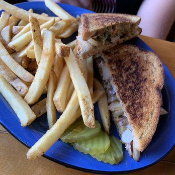 Mary's McKinley View Lodge - Patty melt with veggie burger subbed for the meat - Vacation Rentals Near Me - Trapper Creek, Alaska