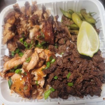 Oori Triangles - 3 meat rice bowl - Japanese Near Me - Albany, California Oori Triangles - 3 meat rice bowl - Japanese Near Me - Albany, California
