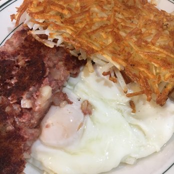 Jimmy's Eastside Diner - Two Over Easy Eggs, N.Y. Style Corned Beef Hash, And Hash Brown Potatoes - Diners Near Me - Miami, Florida