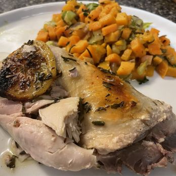 Trader Joe's - TJ's spatchcocked Rosemary Lemon chicken with their seasonal Holiday Hash. Dinner is served! - Grocery Near Me - Evanston, Illinois Trader Joe's - TJ's spatchcocked Rosemary Lemon chicken with their seasonal Holiday Hash. Dinner is served! - Grocery Near Me - Evanston, Illinois