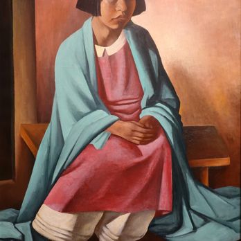 Albuquerque Museum - Emil Bisttram; Pueblo Girl (Juanita); 1934; oil on canvas - Art Museums Near Me - Albuquerque, New Mexico
