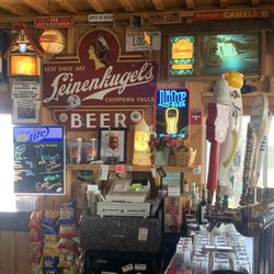 Buss Stop - Lots of nice older beer signs
