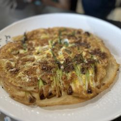 Big Pot Seolleontang - Seafood pancake. Not your typical Korean pancake batter but it is sooooo good. Highly recommend.