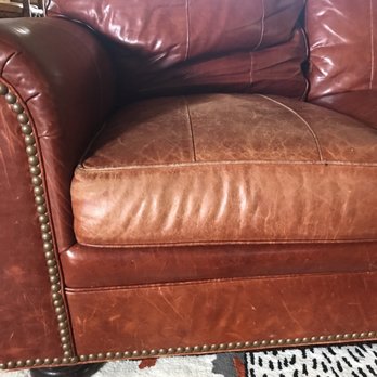 Chameleon Leather Re-Dying - Before - Furniture Reupholstery Near Me - San Diego, California