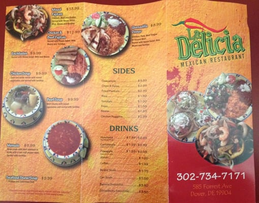 Menu photo 3 La Delicia Mexican Restaurant Dover, DE Menu photo 3 La Delicia Mexican Restaurant Dover, DE