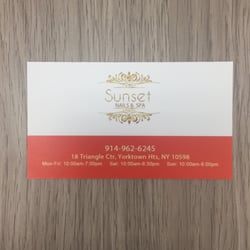 Sunset Nails & Spa - Business Card