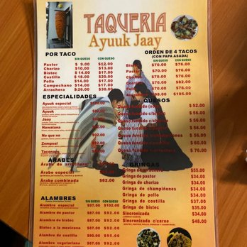 Ayuuk Jaay - Menu - Tacos Near Me - San Miguel de Allende, GUA