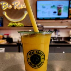 Real Fruit - Small mango slushi with Boba for lunch :)