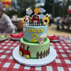 Sweet Art by Jennifer - Delicious farm animal birthday cake for my son!