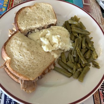 River's Edge Cafe - Hot Turkey with mashed potatoes and green beans - Burgers Near Me - Saint Albans, West Virginia River's Edge Cafe - Hot Turkey with mashed potatoes and green beans - Burgers Near Me - Saint Albans, West Virginia