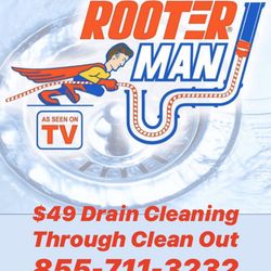 Rooter Man - $49 Rooter Service Through Accessible Clean Out - Sewer Pipe Cleaning - Drain Rooter Service