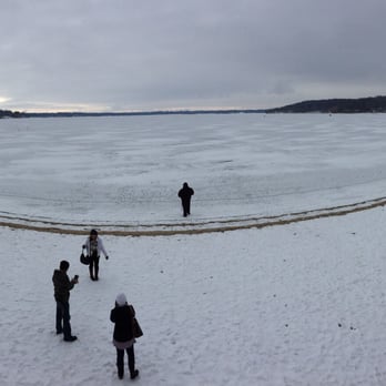  Riviera Beach - Walking on frozen lake. - Beaches Near Me - Lake Geneva, Wisconsin