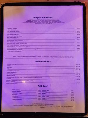 Menu photo 3 Brickies Tavern Reno, NV